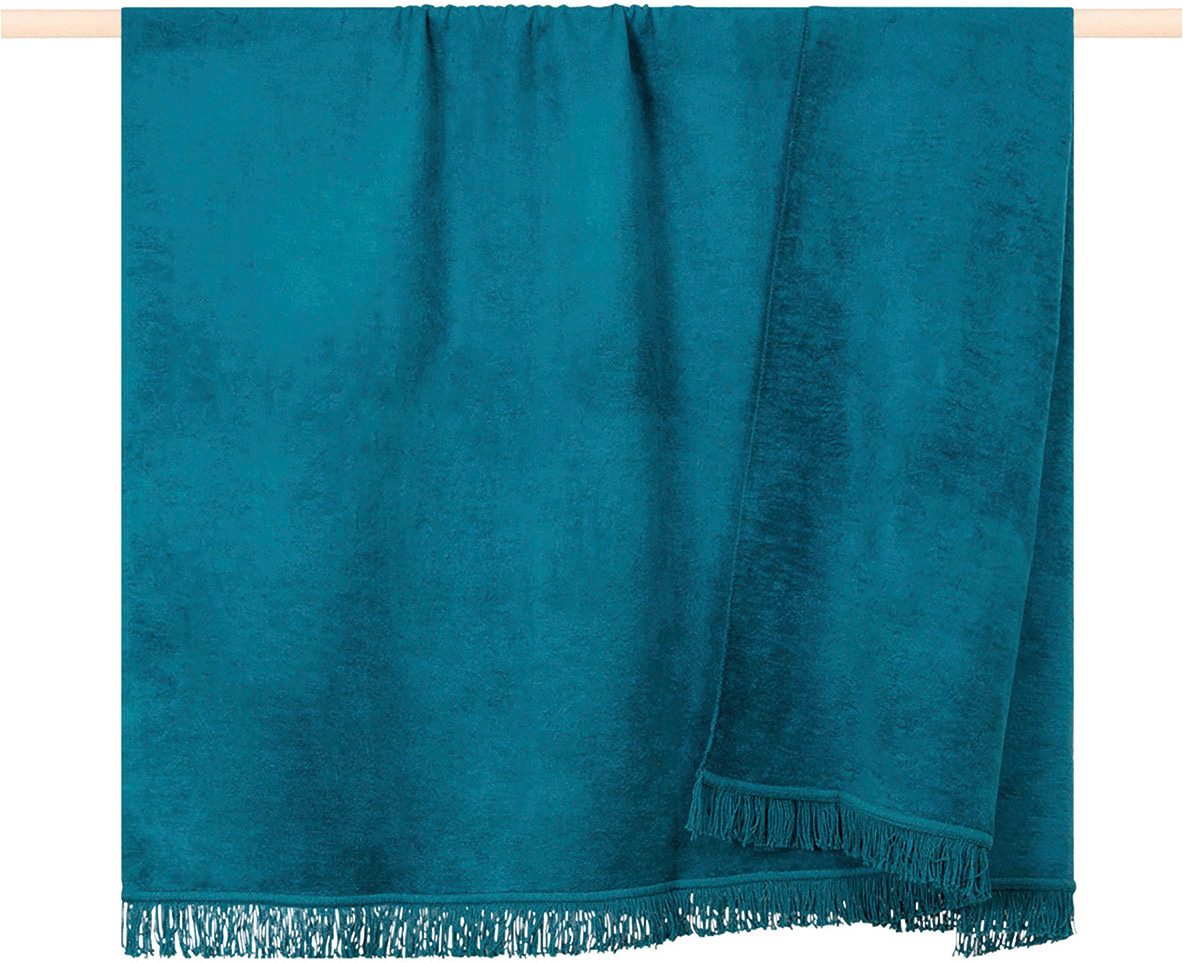 Wohndecke Sydney, PAD, Made in Europe, Uni Farben, mit Fransen, 150x200 cm