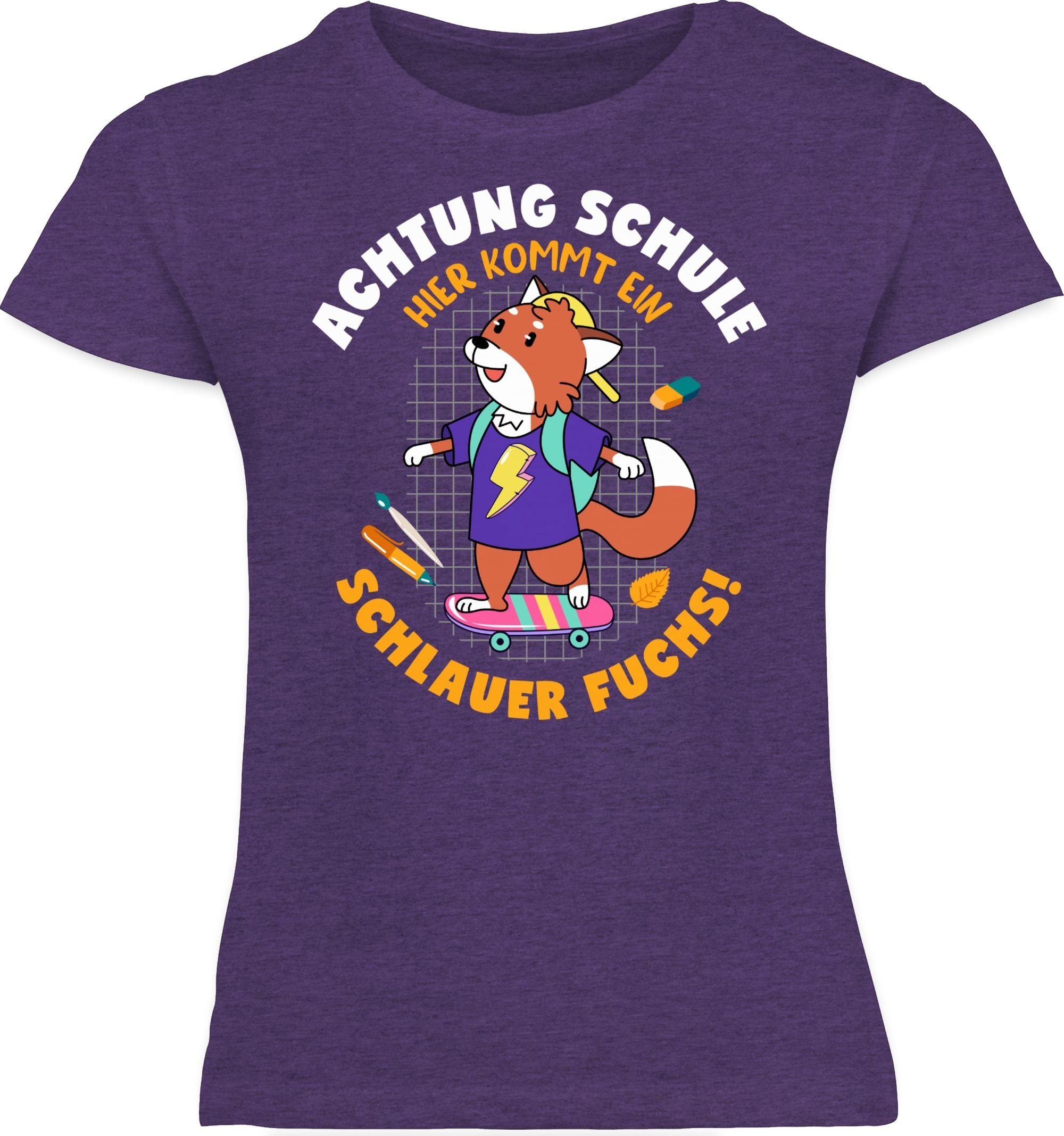 Shirtracer T-Shirt Schlauer Fuchs Einschulung Mädchen