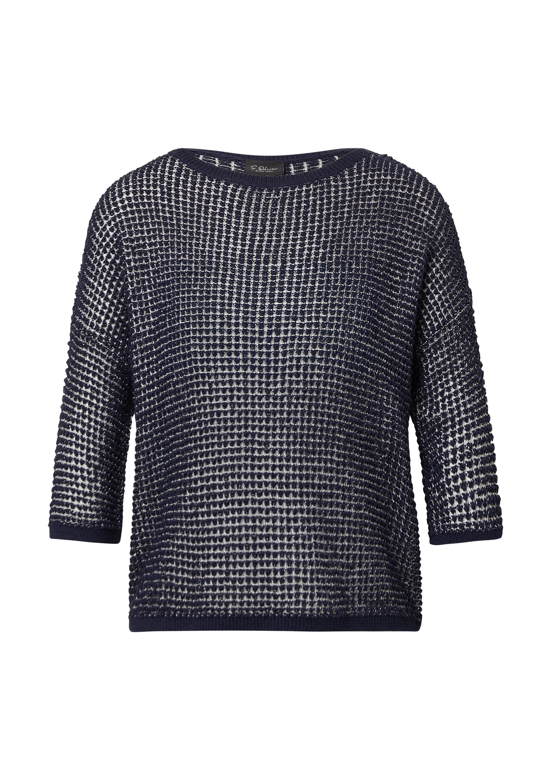 s.Oliver 3/4 Arm-Pullover Strickpullover Lockerer Strickpullover in Bicolor günstig online kaufen