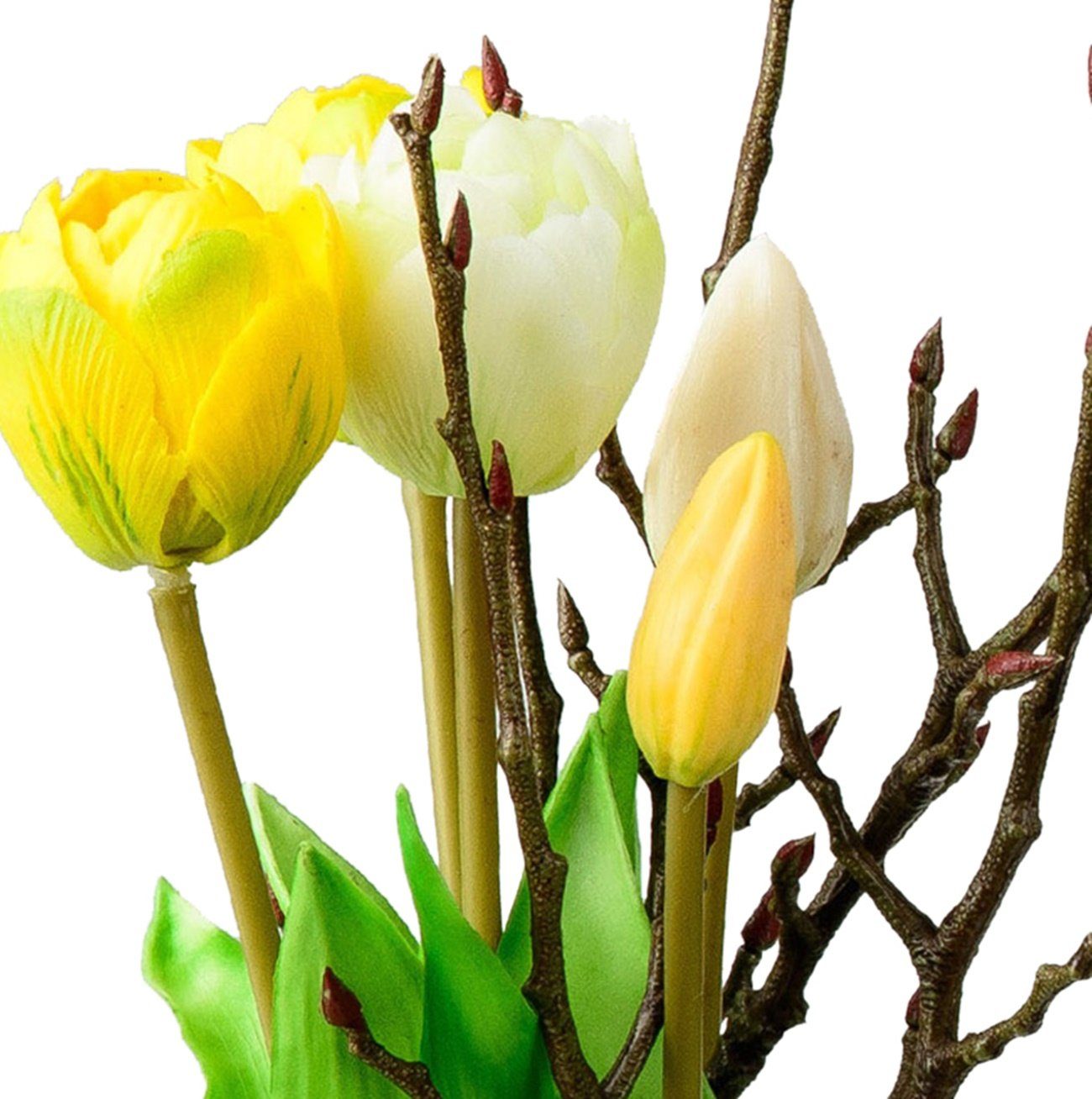 Kunstblume dekojohnson Künstliche blühende 16 einzeln Stück 5 als Höhe Bund Kunstpflanze, Tulpen-Blume cm dekojohnson