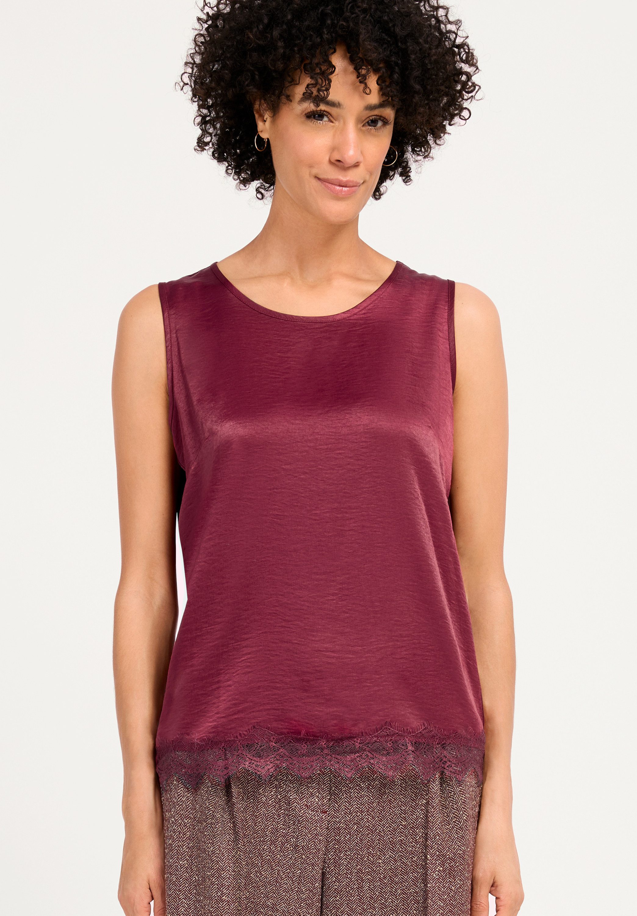 bianca Blusenshirt TOP in elegantem Design mit Spitzenbesatz