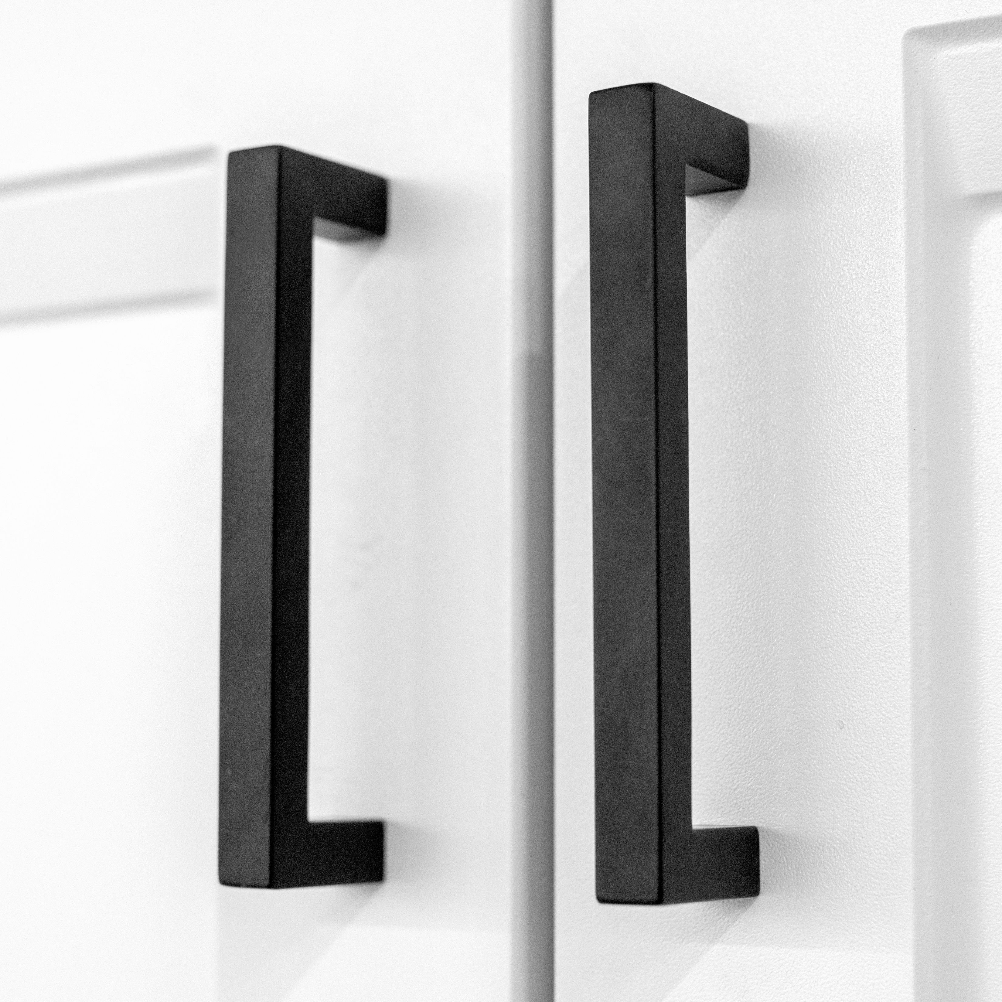 SO-TECH® Möbelgriff Bügelgriff BLACKLINE I schwarz matt, Schrankgriff Aluminium (1-St), Bohrlochabstand (BA) 96 mm, inkl. M4 Befestigungsschrauben