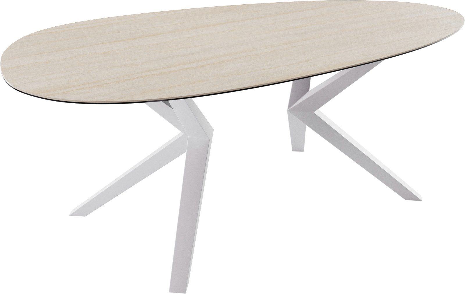 DELIFE Esstisch Edge, Oval Keramik Laminam®Travertino günstig online kaufen