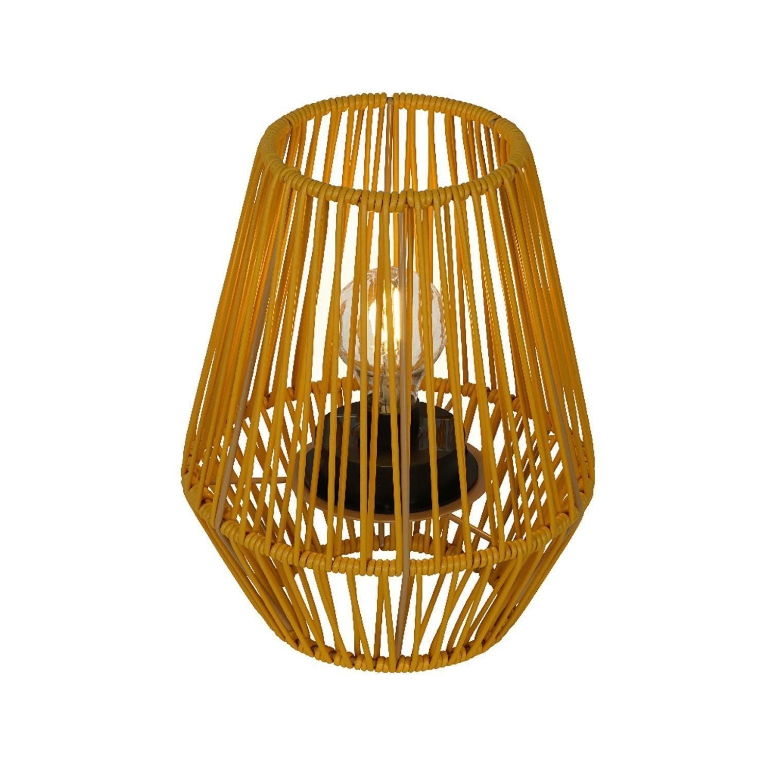 Kaemingk LED Tischleuchte JACKY, 1-flammig, H 25 cm, Gelb, Schwarz, LED fest integriert, Kunststoff, Solarbetrieben, mit Schalter, Ø 20 x H 25 cm