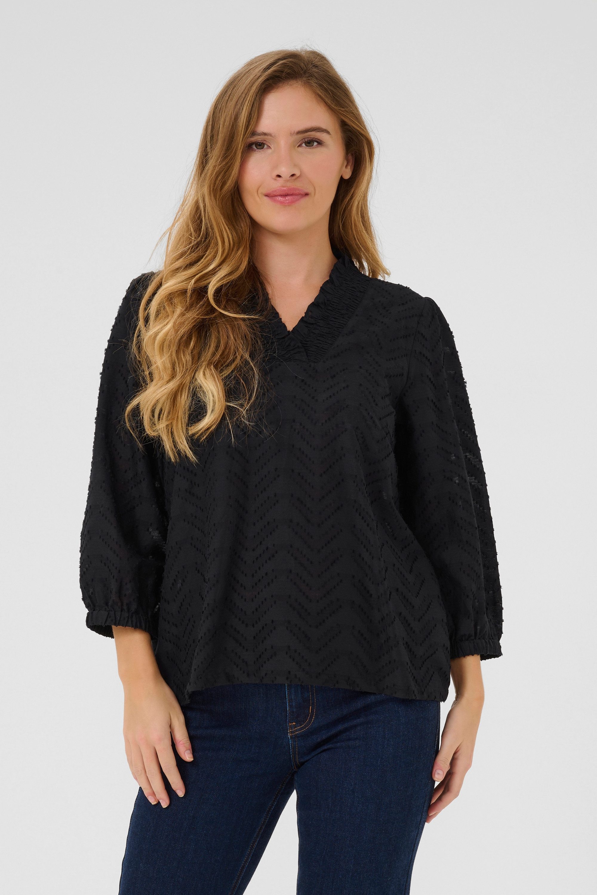 KAFFE Langarmbluse Langarm-Bluse KAvictoria