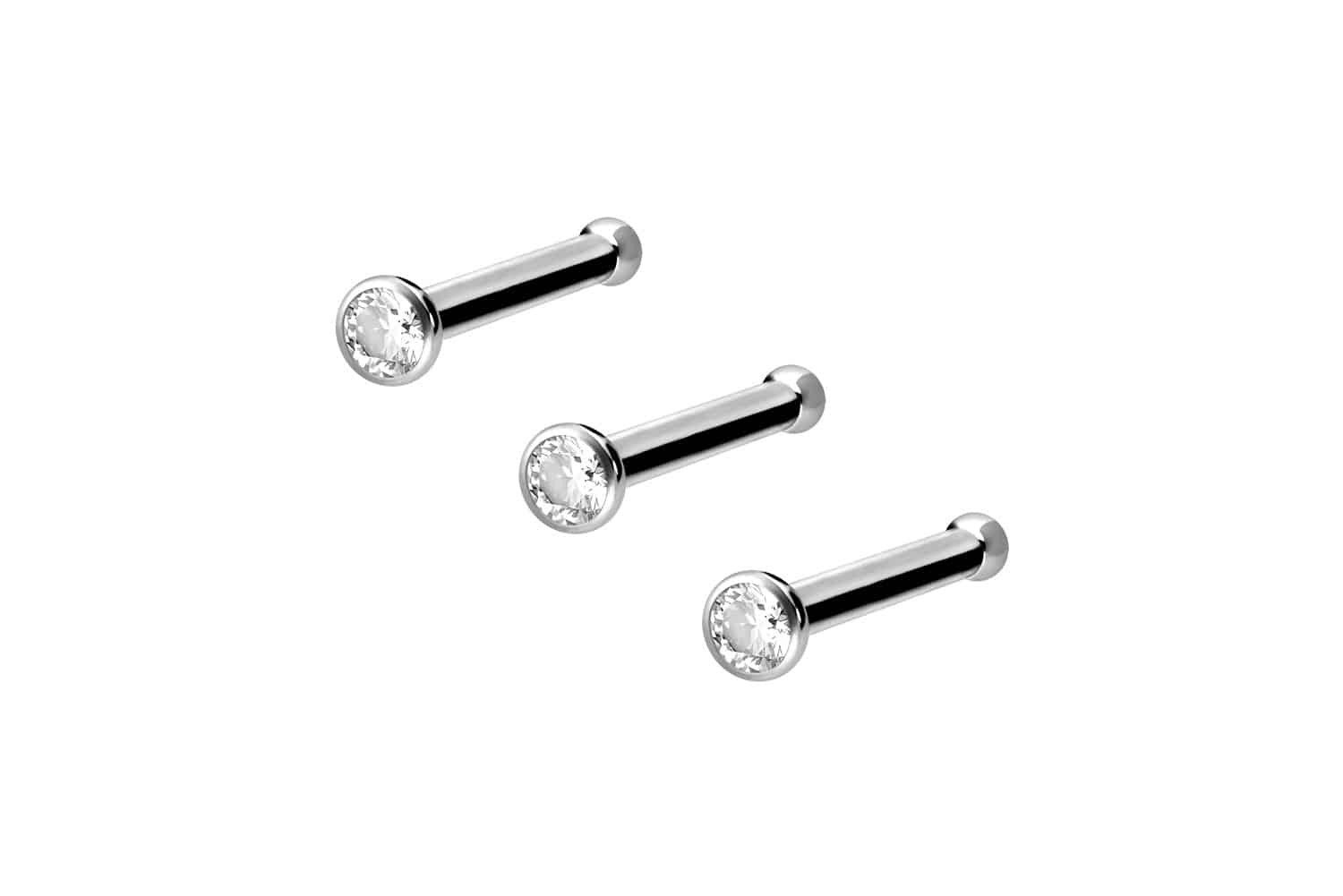 PIERCINGLINE Nasenpiercing 3er Set Titan Nasenstecker Pin KRISTALL (Nasenst günstig online kaufen