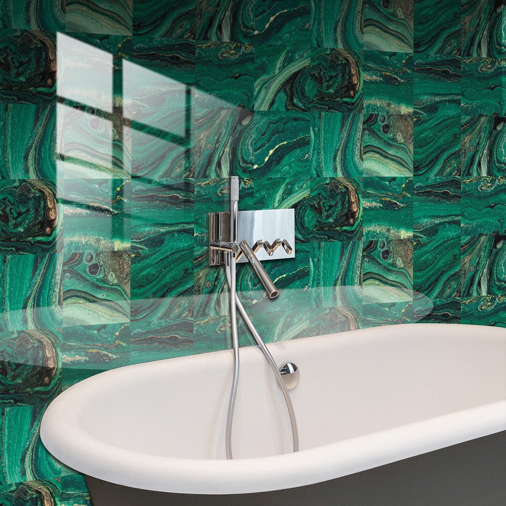 COOL-i ® Fliesenaufkleber, 10 Stück PVC selbstklebende, wasser- und ölabweisend, für Küche, Bad