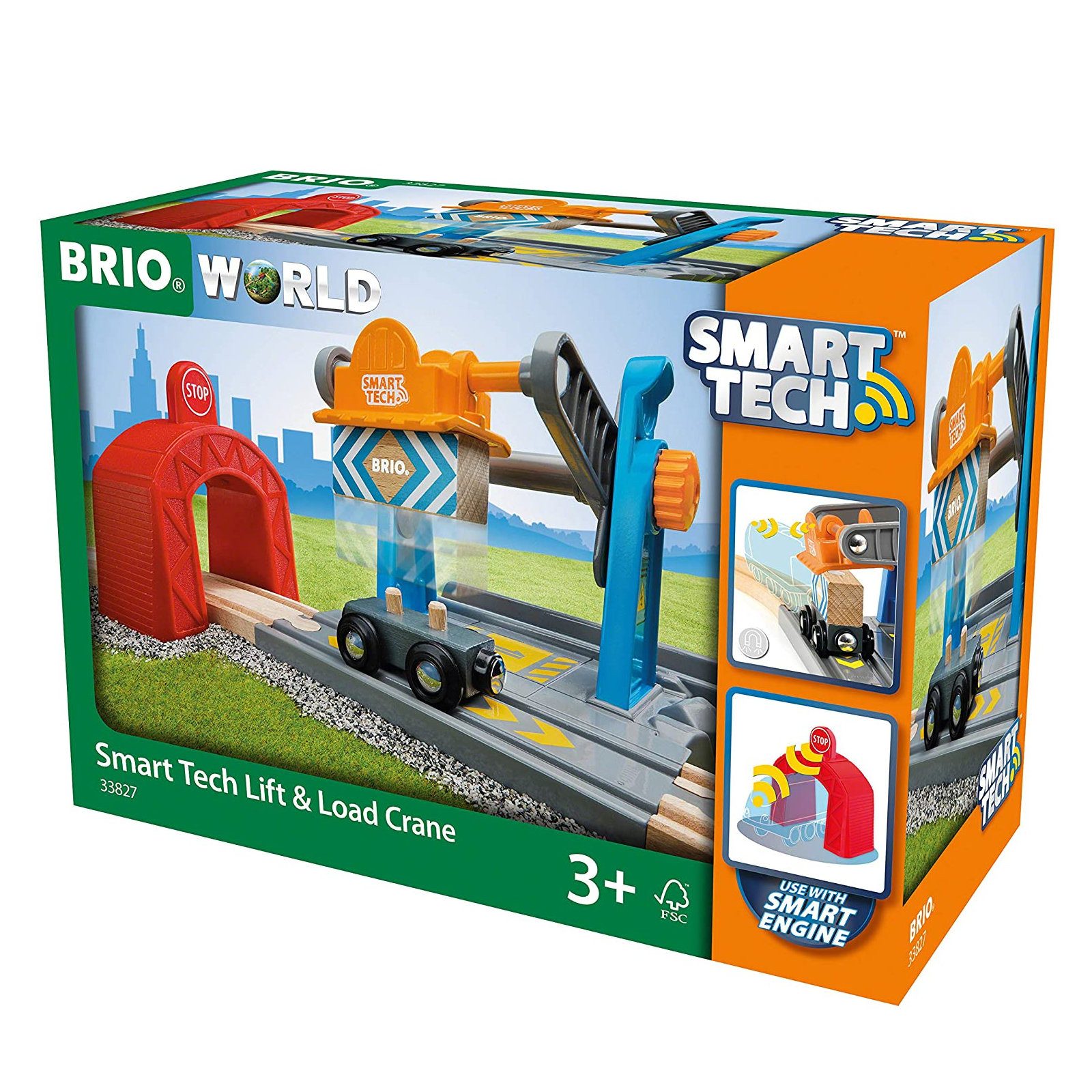 Spielzeug-Auto BRIO Bahn 33827 - Smart Tech Verladekran