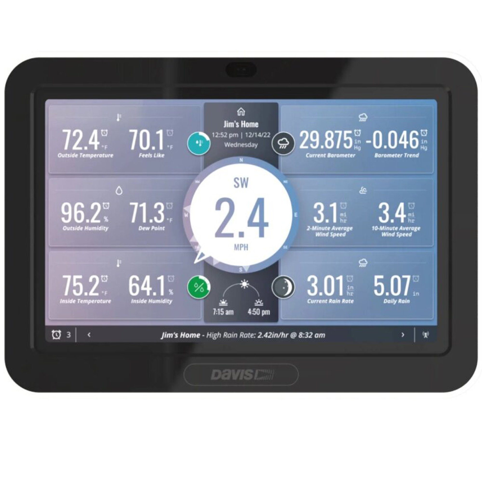 Davis Instruments Weatherlink Touch Funk-Konsole Display für Vantage Pro 2 und Vue Funkwetterstation