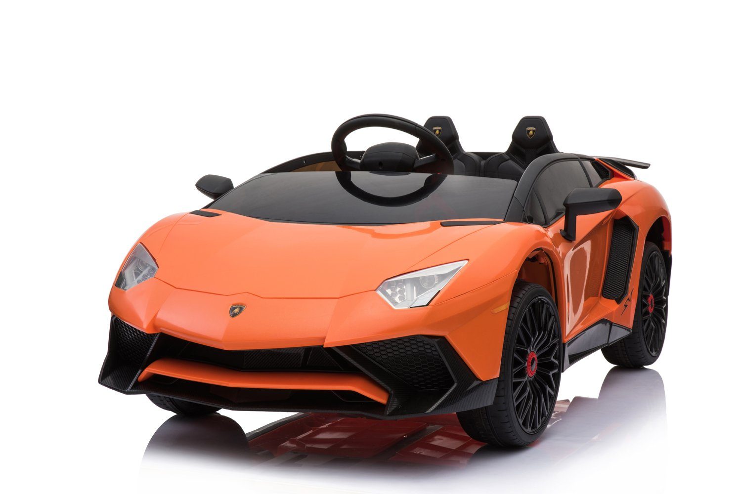 BoGi Elektro-Kinderauto BoGi Lamborghini Aventador SV 12V – 2x45W Motor, Ledersitz, Fahrspaß für Kinder mit Stil – Lamborghini Aventador SV 12V