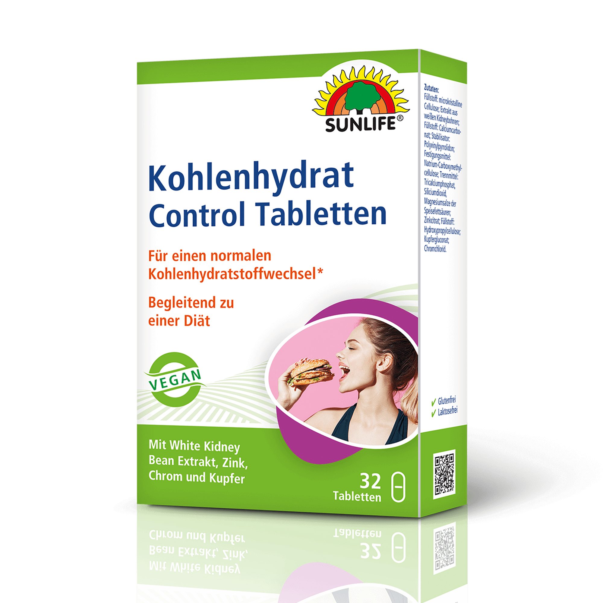 SUNLIFE SUNLIFE® Kohlenhydrat Control Tabletten Gewichtsverlust Diät Abnehmen Vor jeder Mahlzeit eine Tablette mit ausreichend Flüssigkeit einnehmen (3 Tabletten täglich)