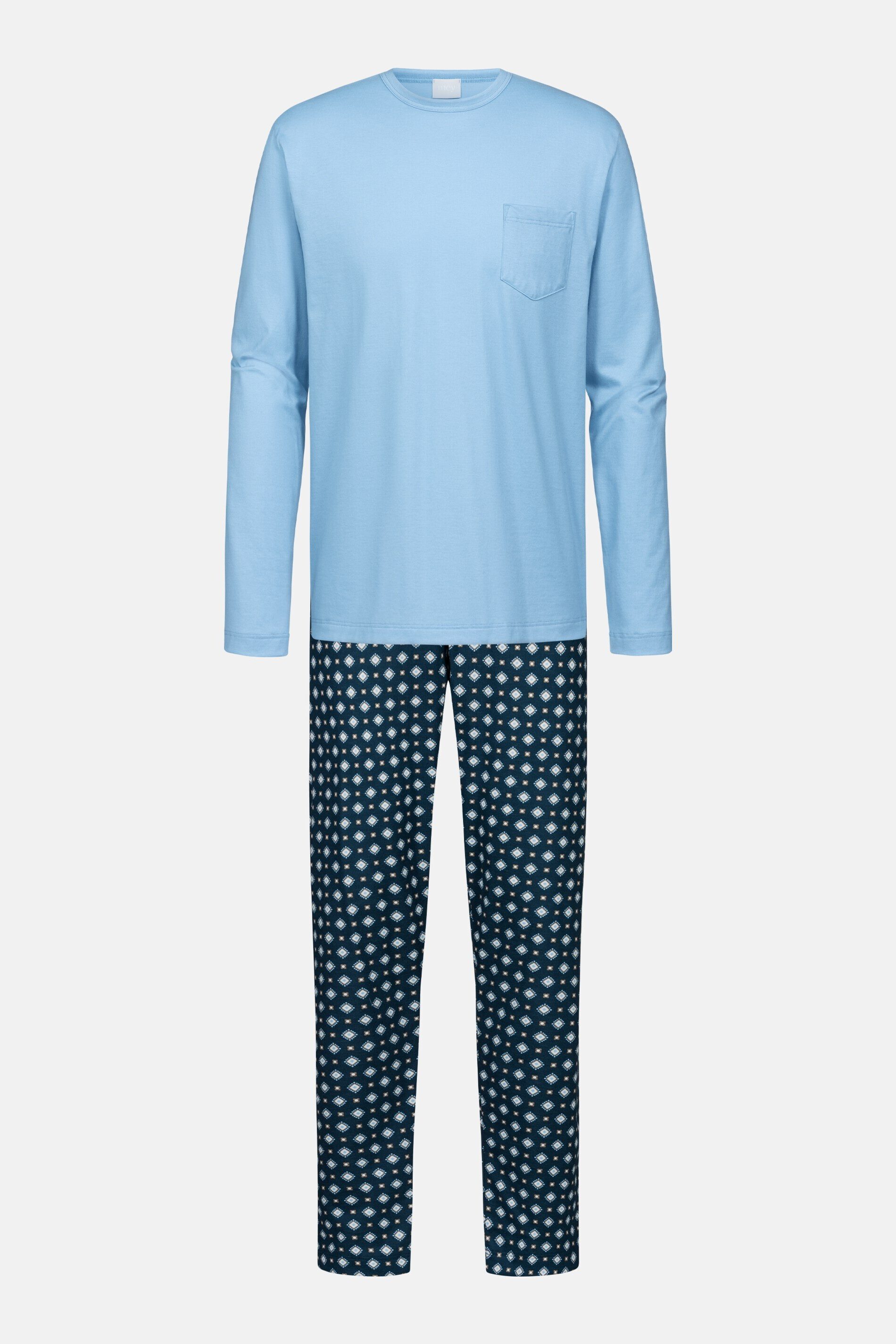 Mey Schlafanzug Serie Classic Blue Tie (2 tlg) Reine Baumwolle, Jersey-Qual günstig online kaufen