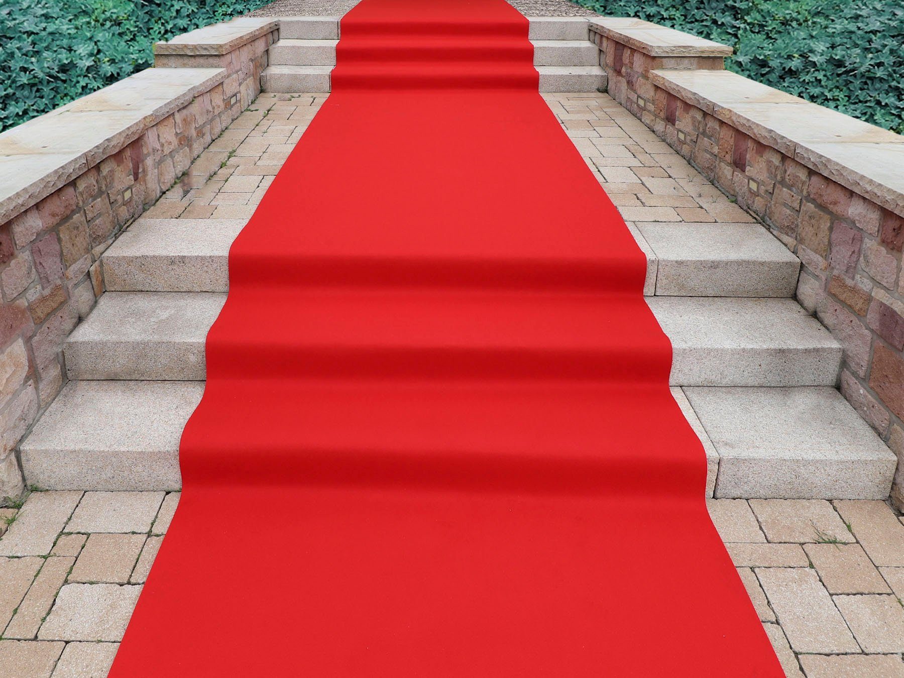 rot Breite rechteckig, 100 Höhe: Textil, mm, Läufer Eventteppich Uni-Farben robuster in Primaflor-Ideen 2,6 PODIUM, cm, Nadelfilz,