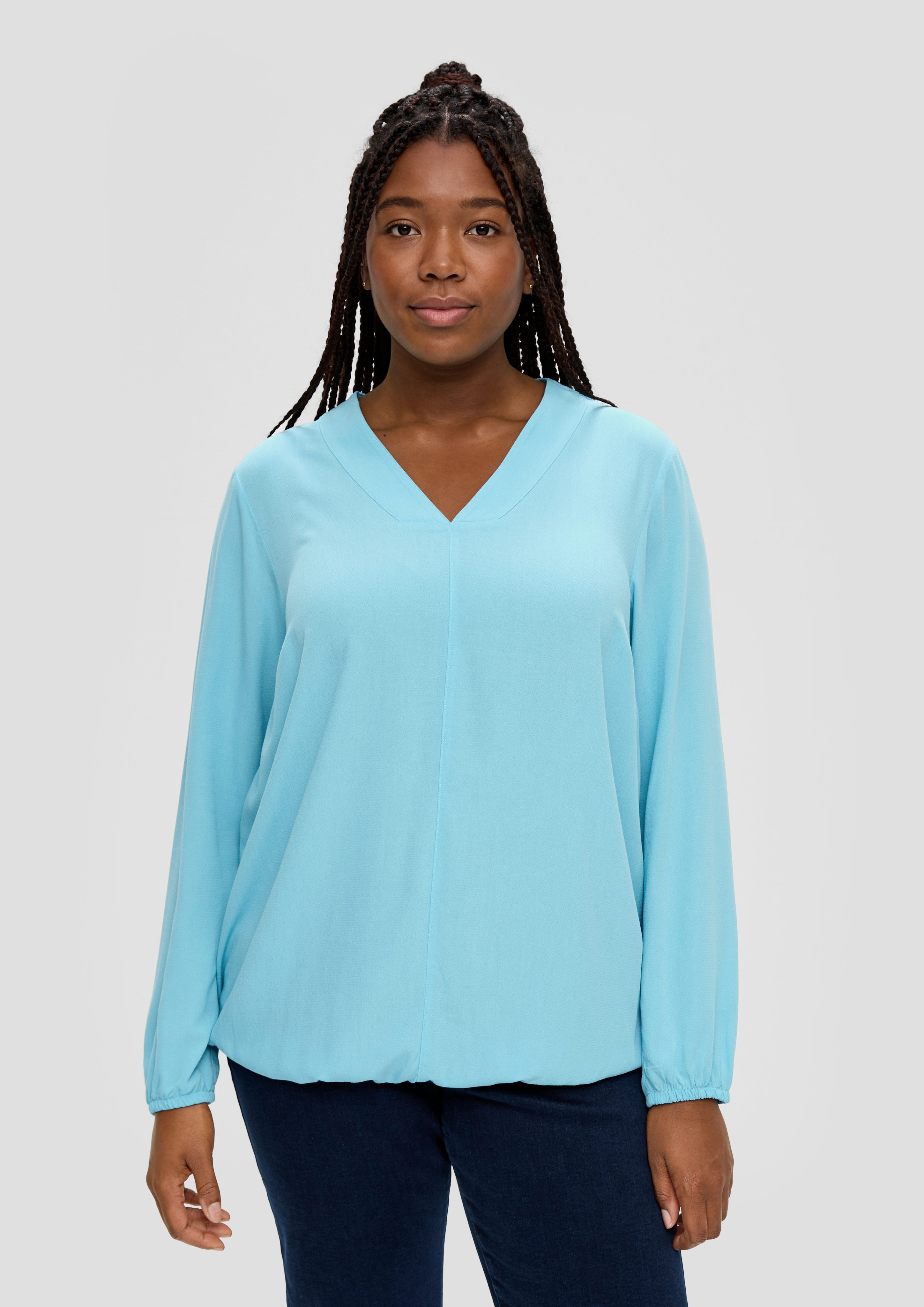 Langarmbluse Crêpe-Bluse aus Viskose