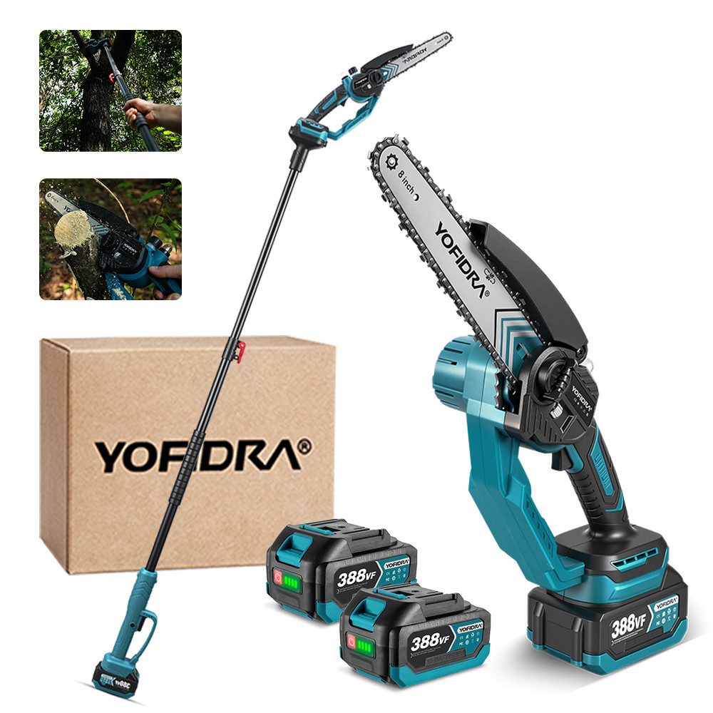 Yofidra Akku-Hochentaster 2-in-1 Akku Teleskop Hochentaster 8 Zoll Hochenta günstig online kaufen