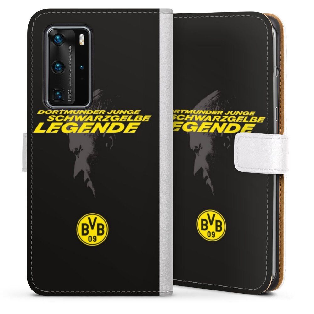 DeinDesign Handyhülle Marco Reus Borussia Dortmund BVB Danke Marco Schwarzgelbe Legende, Huawei P40 Pro Hülle Handy Flip Case Wallet Cover Handytasche Leder