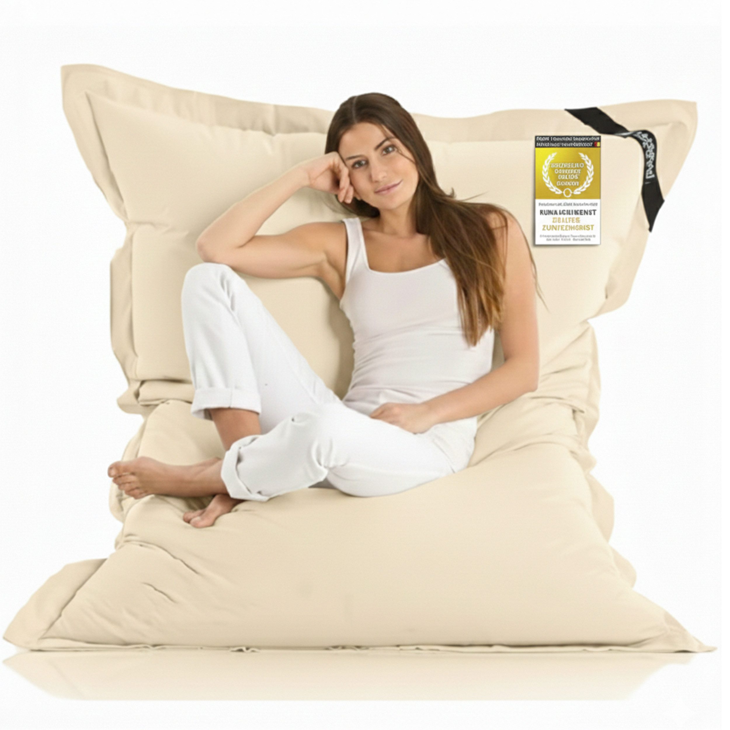 LazyBag Sitzsack Lazybag – XXL Nylon Sitzsack – Wasserfest, Innen und Außen,180x140 cm (Sitzkissen Bean-Bag, Nylon Bezug), 180 x 140 cm