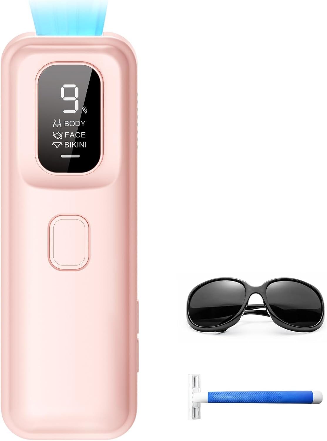 Rolipo Haarentfernungsgerät mit 9 Energiestufen 999,900 Lichtimpulse, schmerzfreie, hellrosa, für Zuhause, Körper, Gesicht, Bikinizone und Achselhöhlen