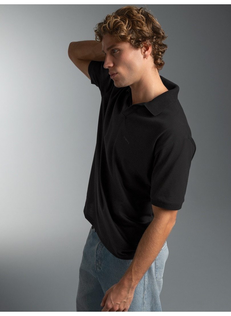 Trigema Poloshirt TRIGEMA Poloshirt DELUXE ohne Knopfleiste (1-tlg)
