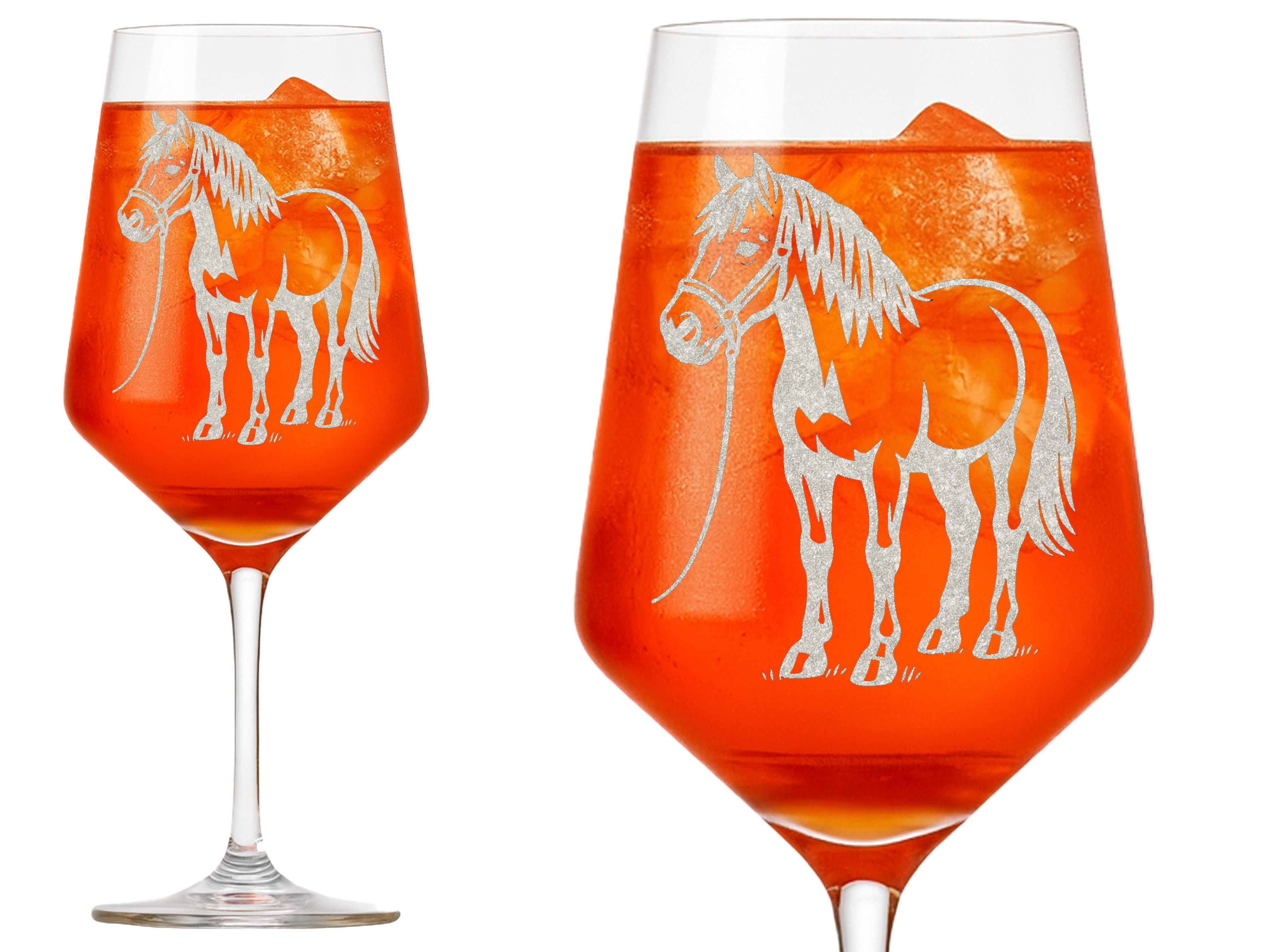 eXODA Weinglas Pferd mit Halfter 350ml - Spülmaschinenfest royal Gravur, 1-tlg., Glas, Atemberaubende Darstellung