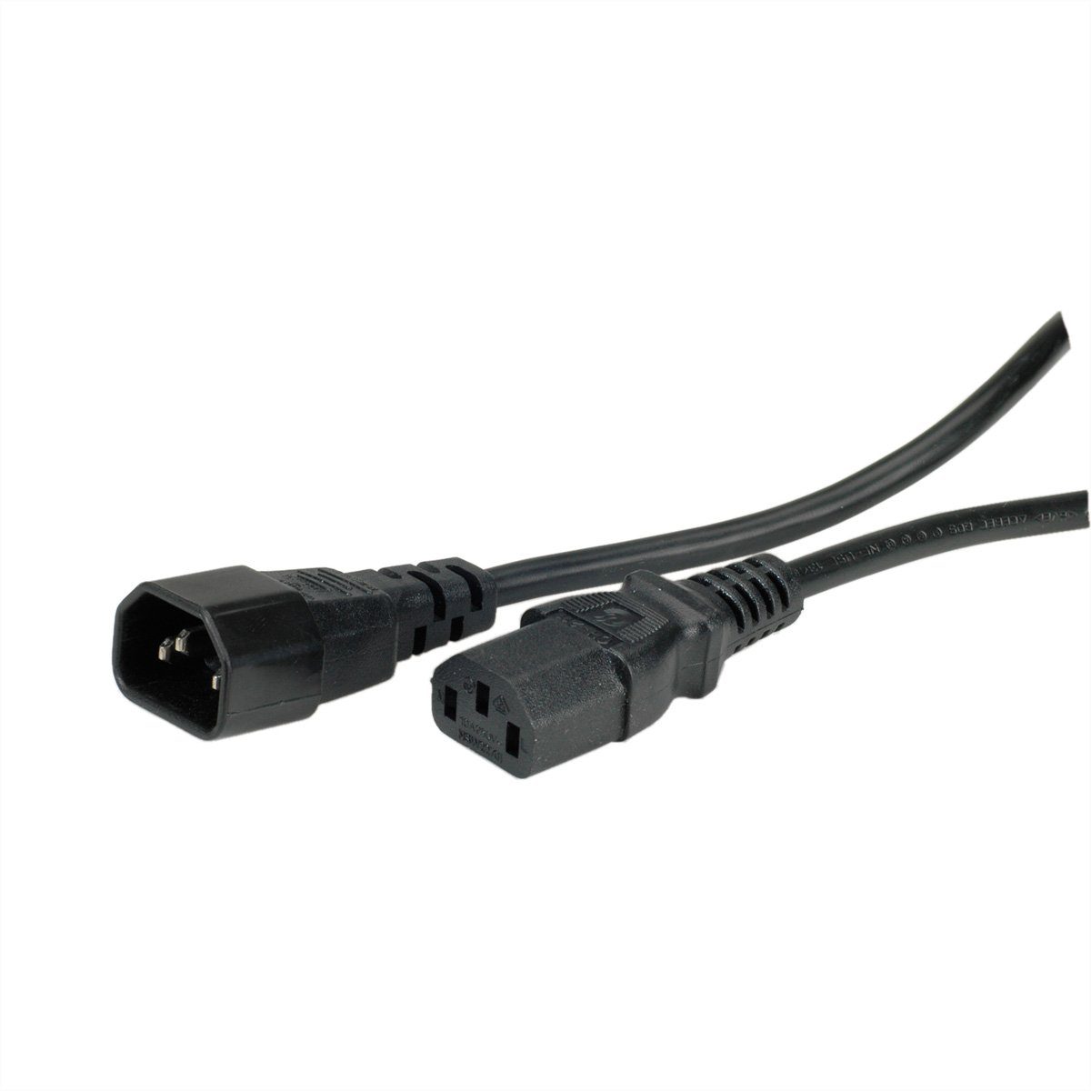 VALUE Apparate-Verbindungskabel, IEC 320 C14 - C13 Stromkabel, IEC320 C14, Kaltgeräte, 10A Männlich (Stecker), IEC320 C13, Kaltgeräte, 10A Weiblich (Buchse) (180.0 cm)