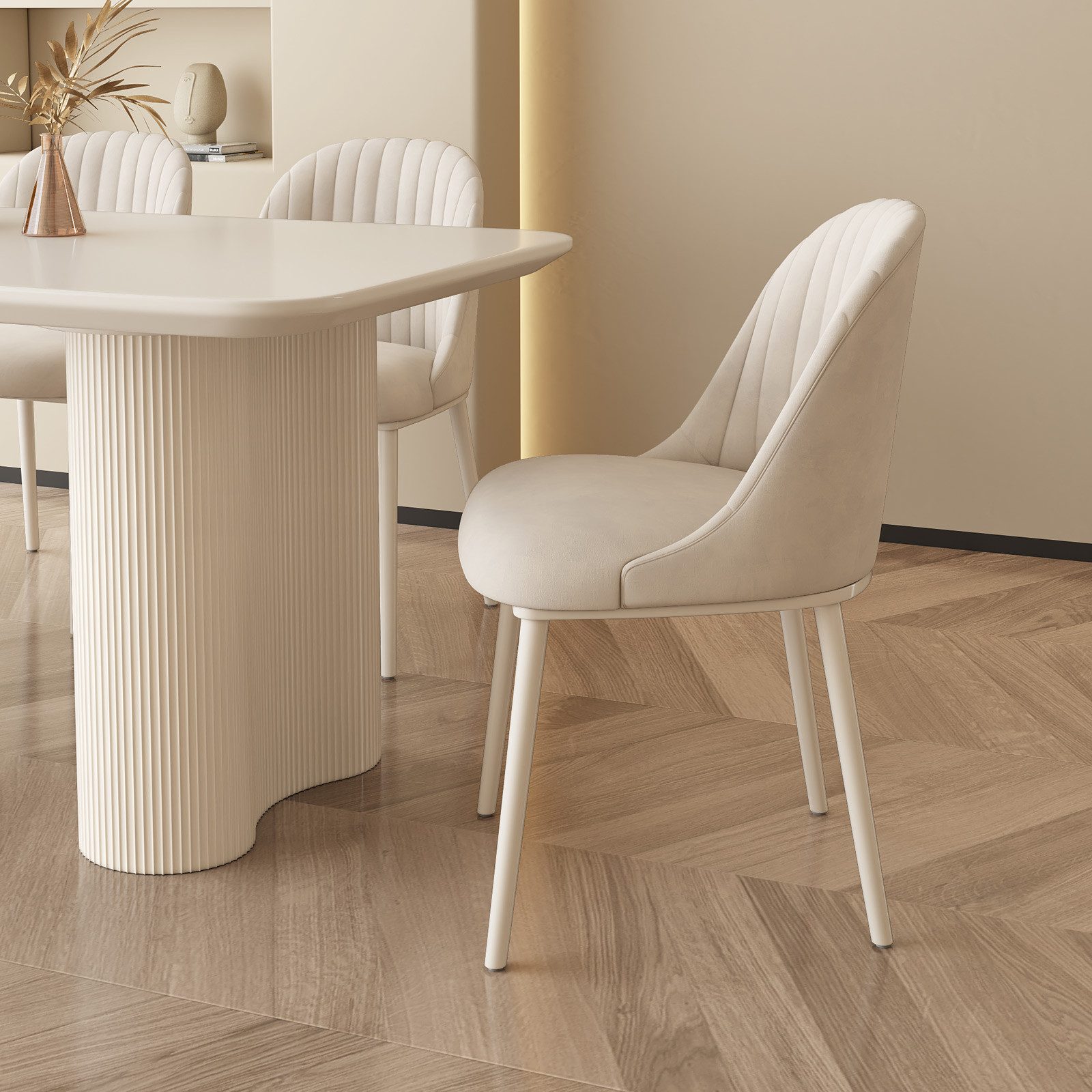 Guyii Esszimmerstuhl 4er Set, Polsterstuhl, Wohnzimmerstuhl, Küchenstuhl (4 St), Stabil, pflegeleicht & stilvoll für Esszimmer, Küche & Wohnzimmer