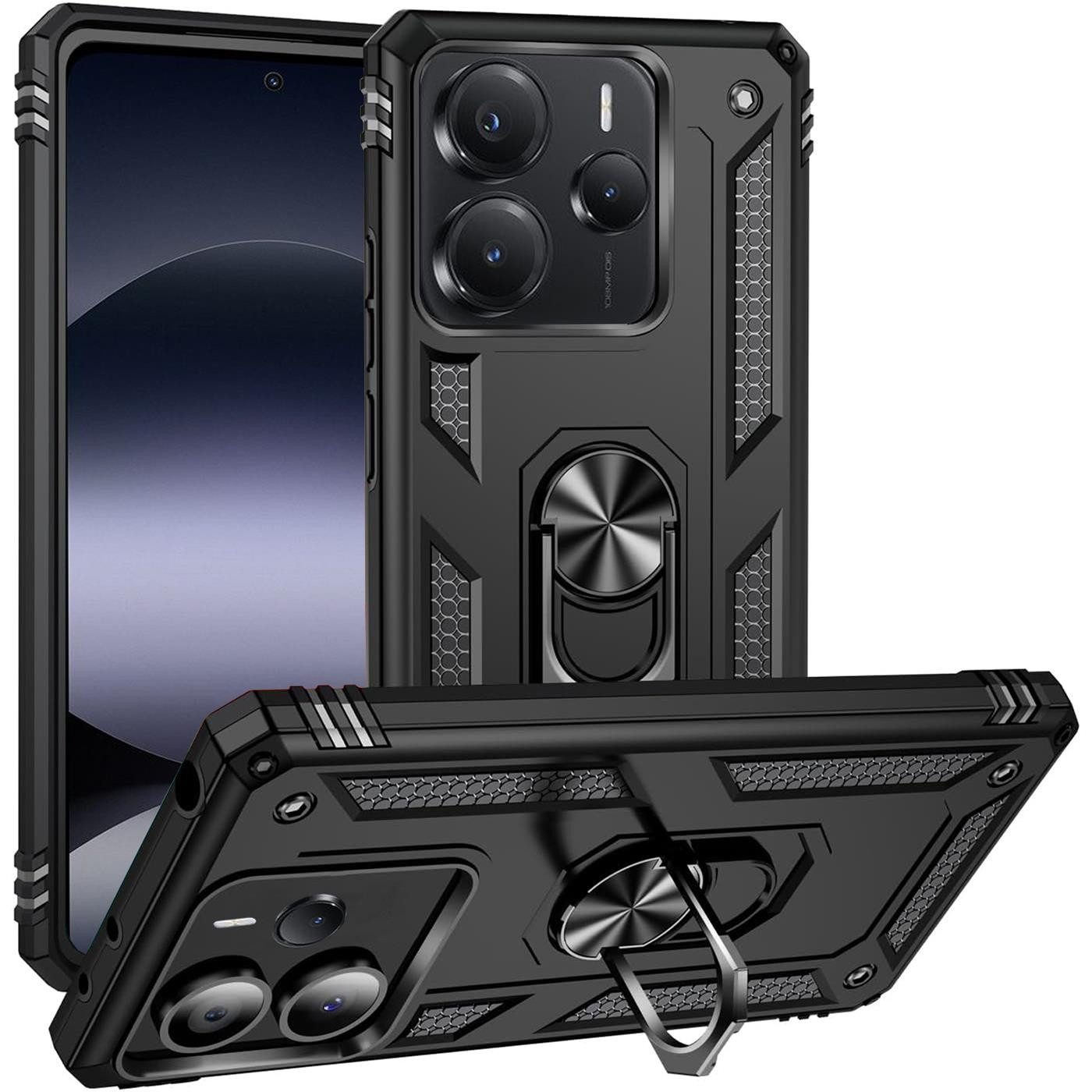 CoolGadget Handyhülle Armor Shield Case für Xiaomi Redmi Note 14 5G 6,67 Zoll, Outdoor Cover mit Magnet Ringhalterung Hülle für Redmi Note 14 5G