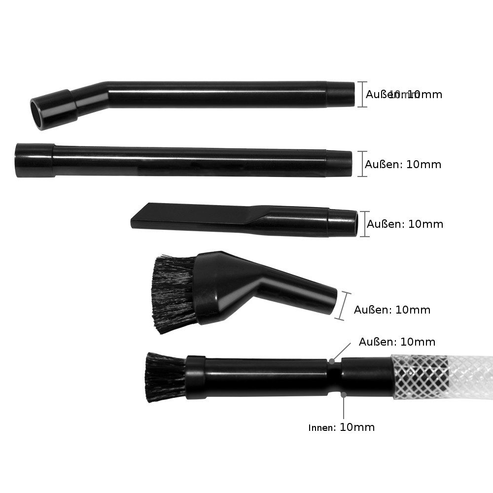 Trade-Shop Reinigungs-Set 8in1 inkl. Anschluss-Adapter passend für Dyson V12 V15 Detect Complete, (9-St), Mini Düsen-Set mit Adapter für den Anschluss an Dyson Staubsauger