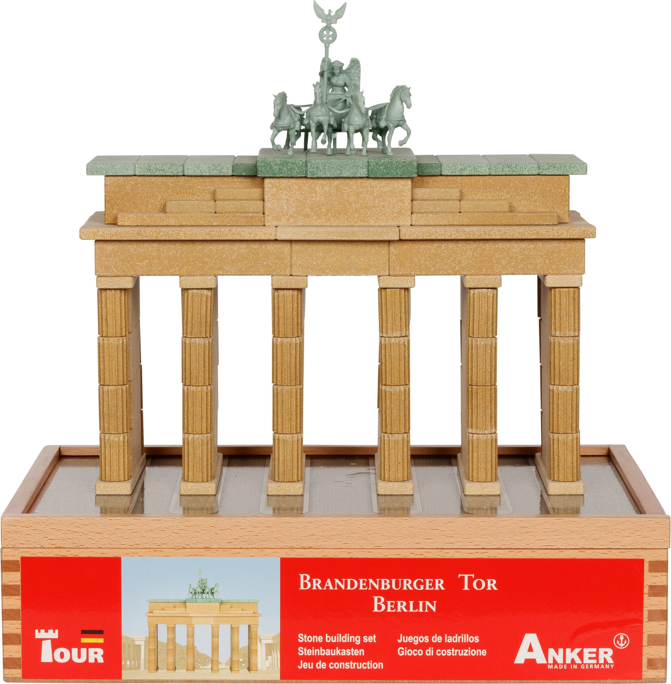 goki Baukasten Brandenburger Tor, Mineralbausteine Made in Germany Steinbaukasten, (141 St)