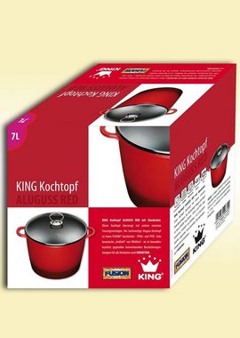 KING Kochtopf, Aluminiumguss, mit keramischer Innenbeschichtung, Ø 24 cm, 7 Liter, Induktion