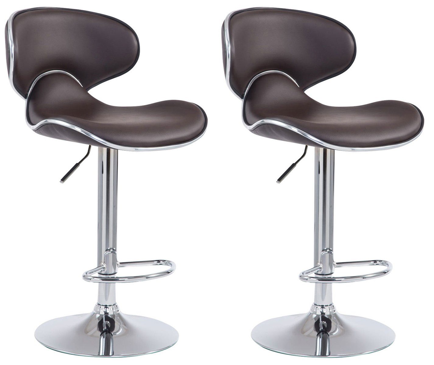 Barhocker 2er Set Barhocker Las Vegas V2 Kunstleder chrom