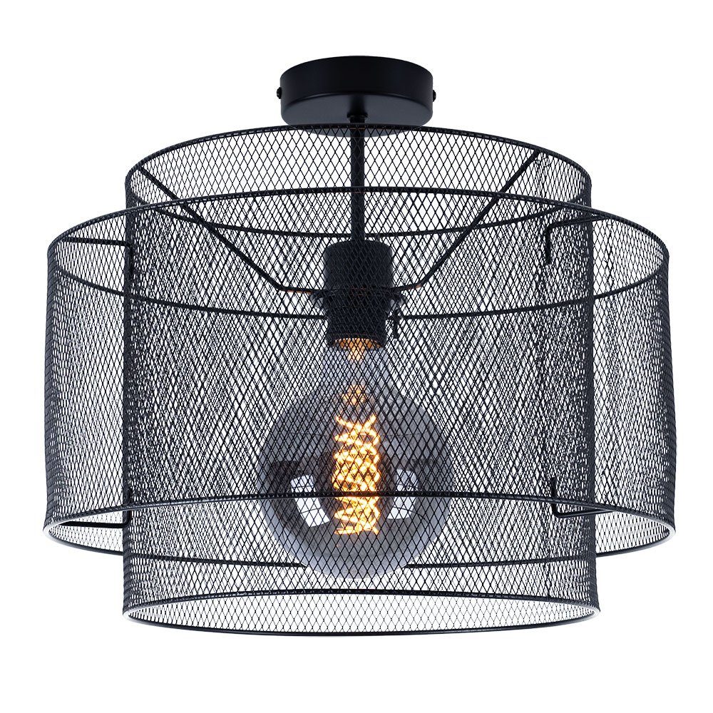 Deckenstrahler, schwarz Deckenleuchte Käfig Deckenlampe nicht Lampe etc-shop Metall Leuchtmittel Esszimmer inklusive, rund