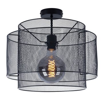etc-shop Deckenstrahler, Leuchtmittel nicht inklusive, Deckenleuchte Metall Deckenlampe schwarz rund Esszimmer Käfig Lampe