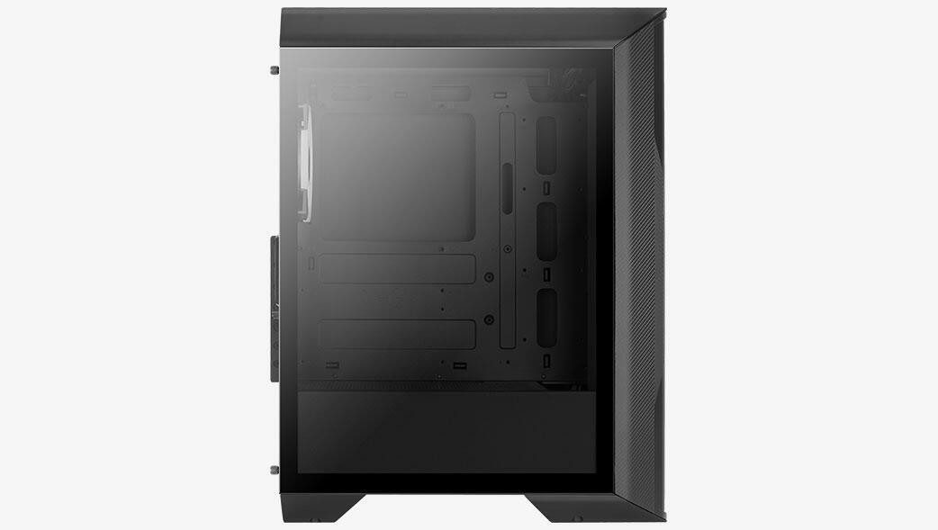 Aerocool PC-Gehäuse Splinter Duo-G-BK-v1 (schwarz, Tempered Glass)