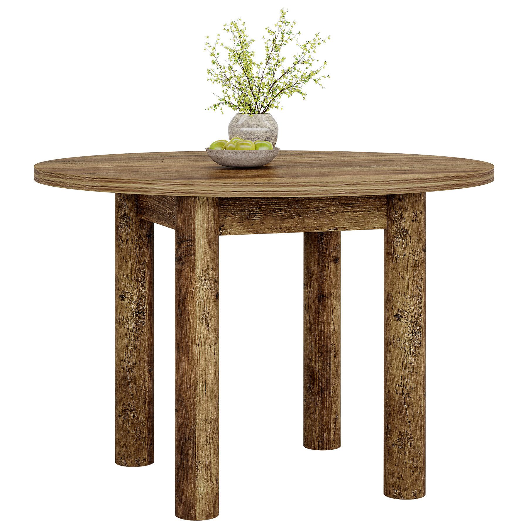 Tribesigns Esstisch Runder Esstisch 100cm Landhaus Küchentisch für 4 Person günstig online kaufen