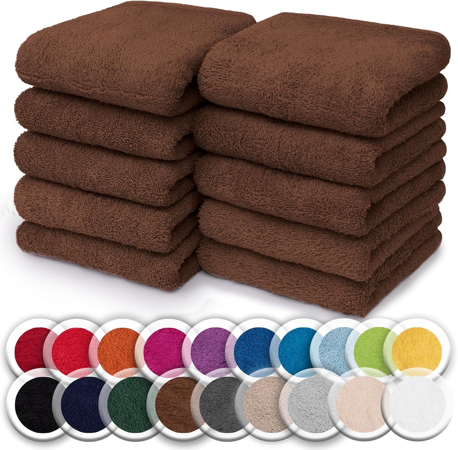 NatureMark Seiftuch 10er-Set Seiftücher 30x30cm 100% Baumwolle, (10-St), Frottier Waschlappen Seiflappen 30 x 30 cm, Schoko braun