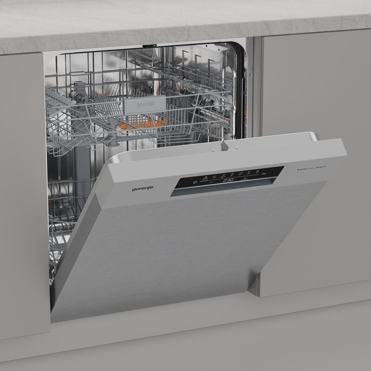 GORENJE Unterbaugeschirrspüler GU642C90X, 9,7 l, 14 Maßgedecke, auto. Türöffnung, Hygiene Programm, Startzeitvorwahl