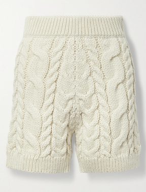 MR MITTENS Shorts MR MITTENS Cable Knit Wool Strick Shorts Wolle Zopfstrick Kurze Hose B