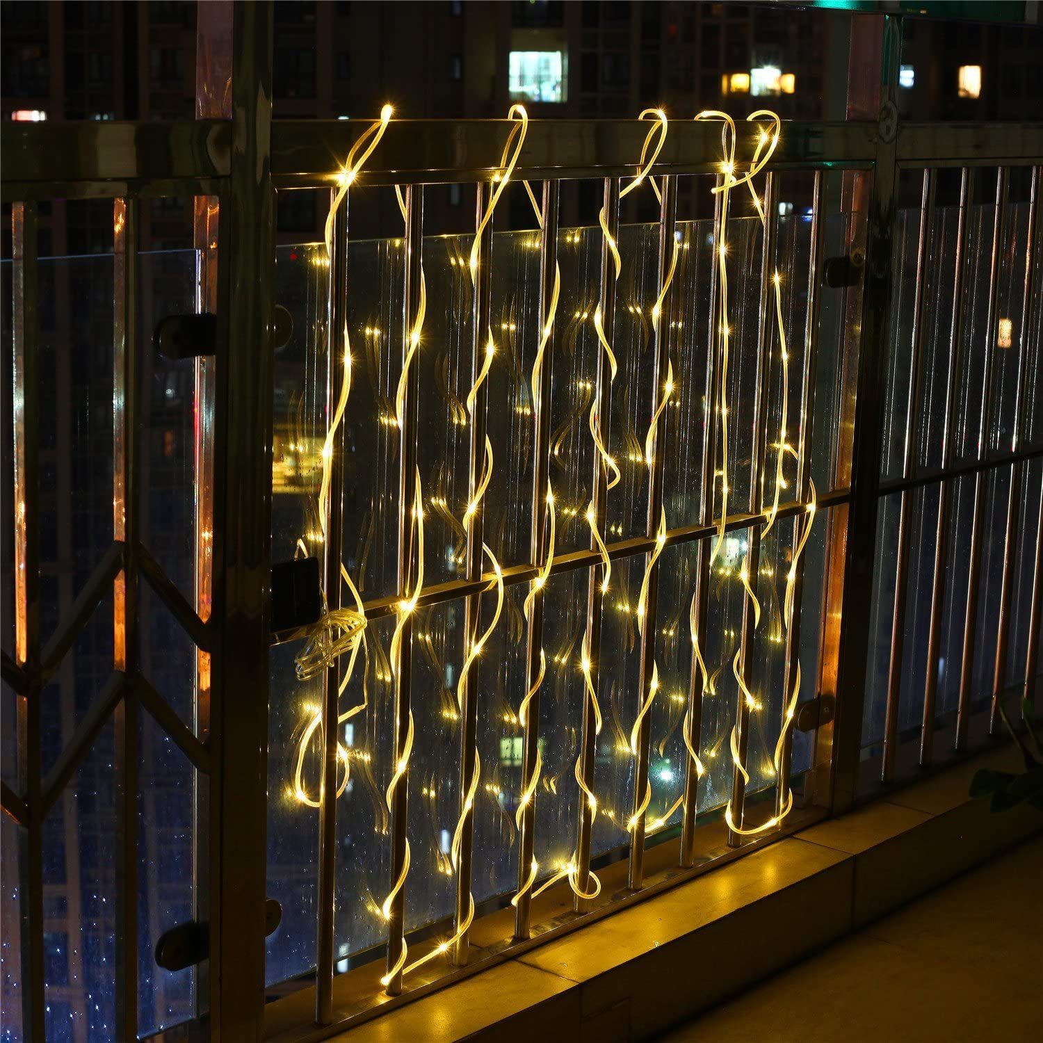 Dekorative 12M GelldG Lichtschlauch LED-Lichterkette LEDs LED Lichterkette Solar 100 Lichter
