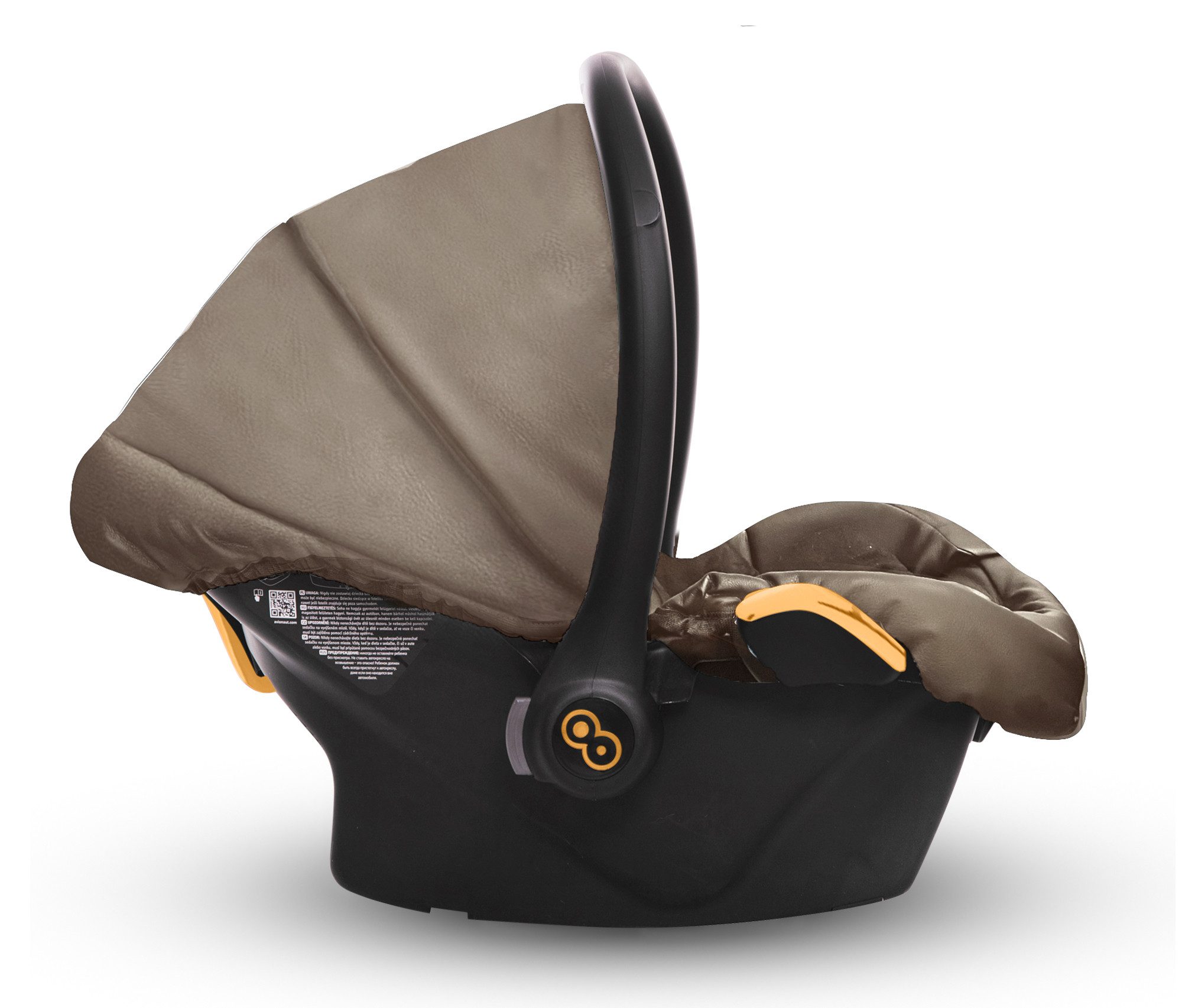 TPFFamily Babyschale Musse Royal Autositz Kunstleder Babyschale fürs Auto, ab: 0+, bis: 13kg (0-13kg), auch passend für Musse Royal Kinderwagen Grau mit Gestell Gold