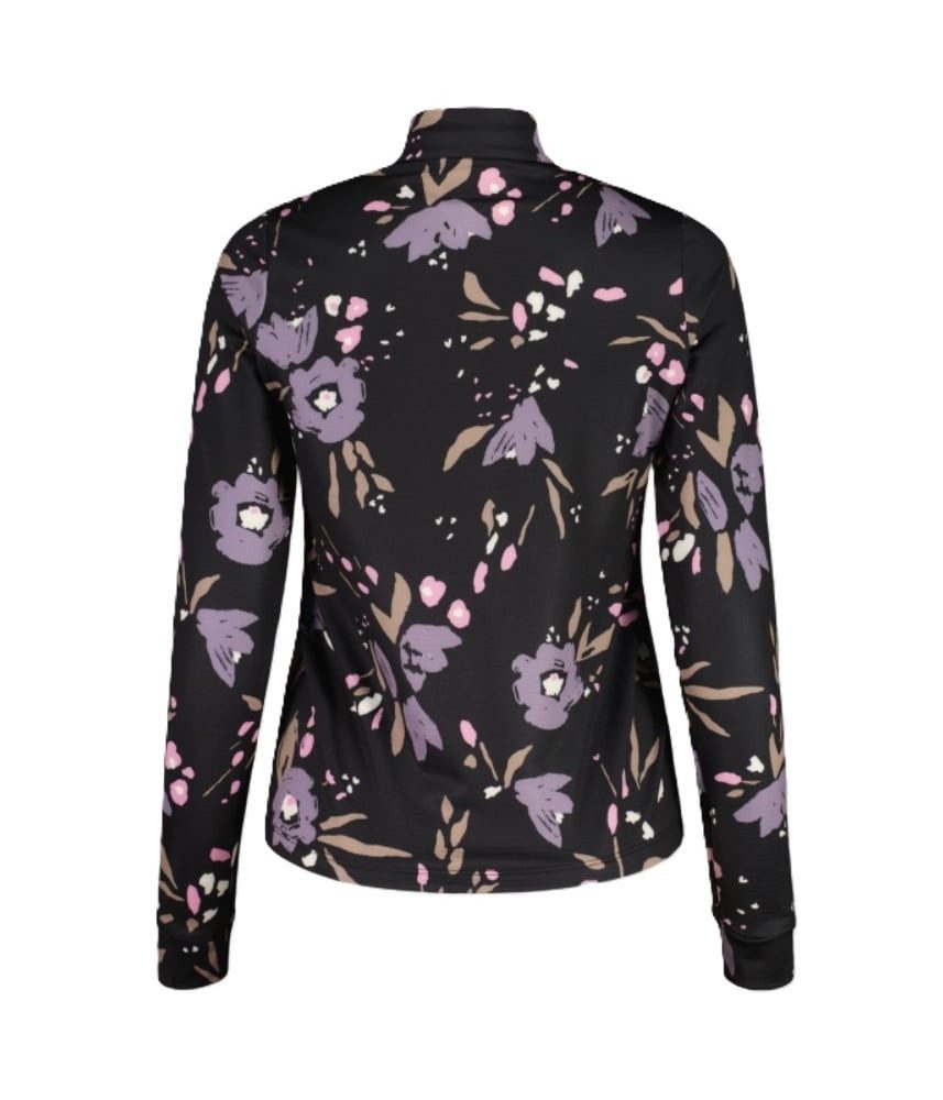Maloja Langarmshirt SawangM Adventure Midlayer Shirt (warm, 4-Wege-Stretch) schwarz/blume