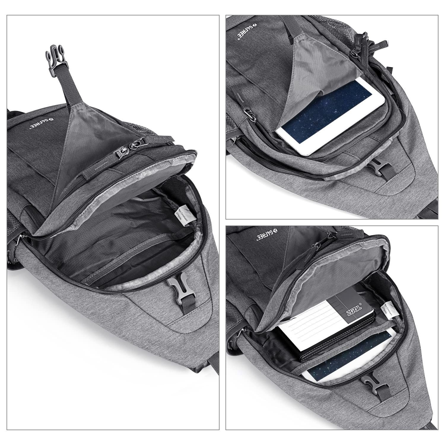 G4Free Schultertasche RFID-blockierender Sling-Rucksack mit Brusttasche, Brusttasche RFID-Blockierung Tourenrucksack Reiserucksack Rucksack – Bild 4 von 5
