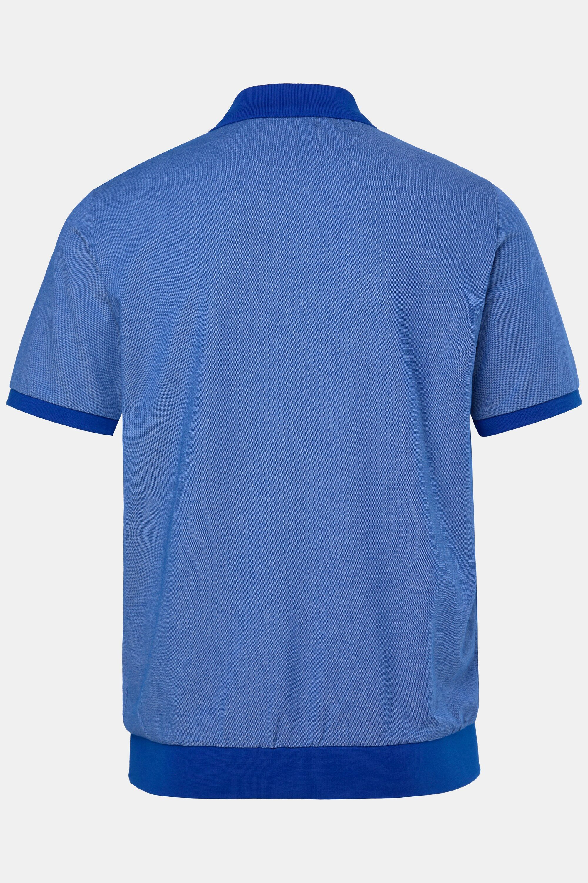 Men Plus Poloshirt Poloshirt Bauchfit Pikee Zipper Halbarm