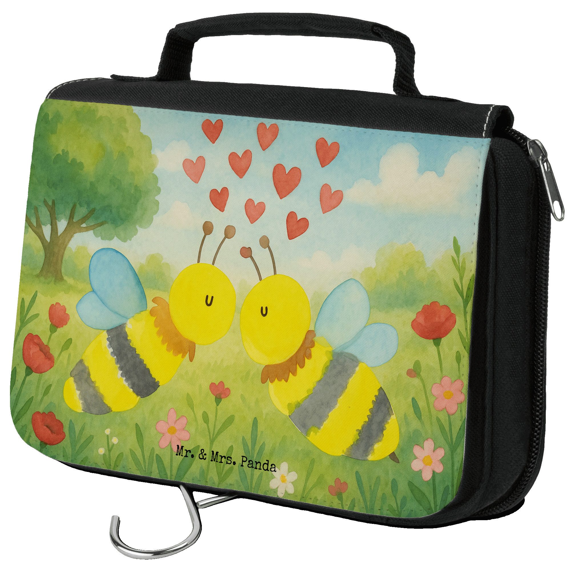Kulturbeutel Biene Liebe Design, Kulturtasche, Weiß, kulturtäschchen, Kosmetiktasc