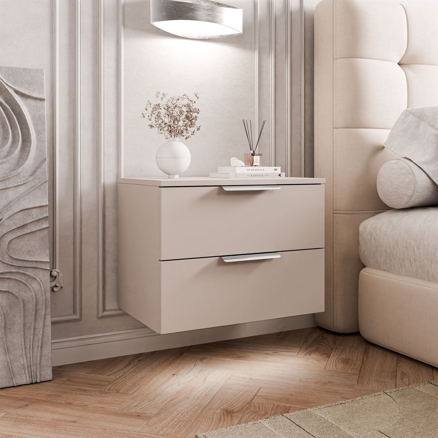 Lookway Nachttisch LINA 2S Kaschmir mit günstig online kaufen