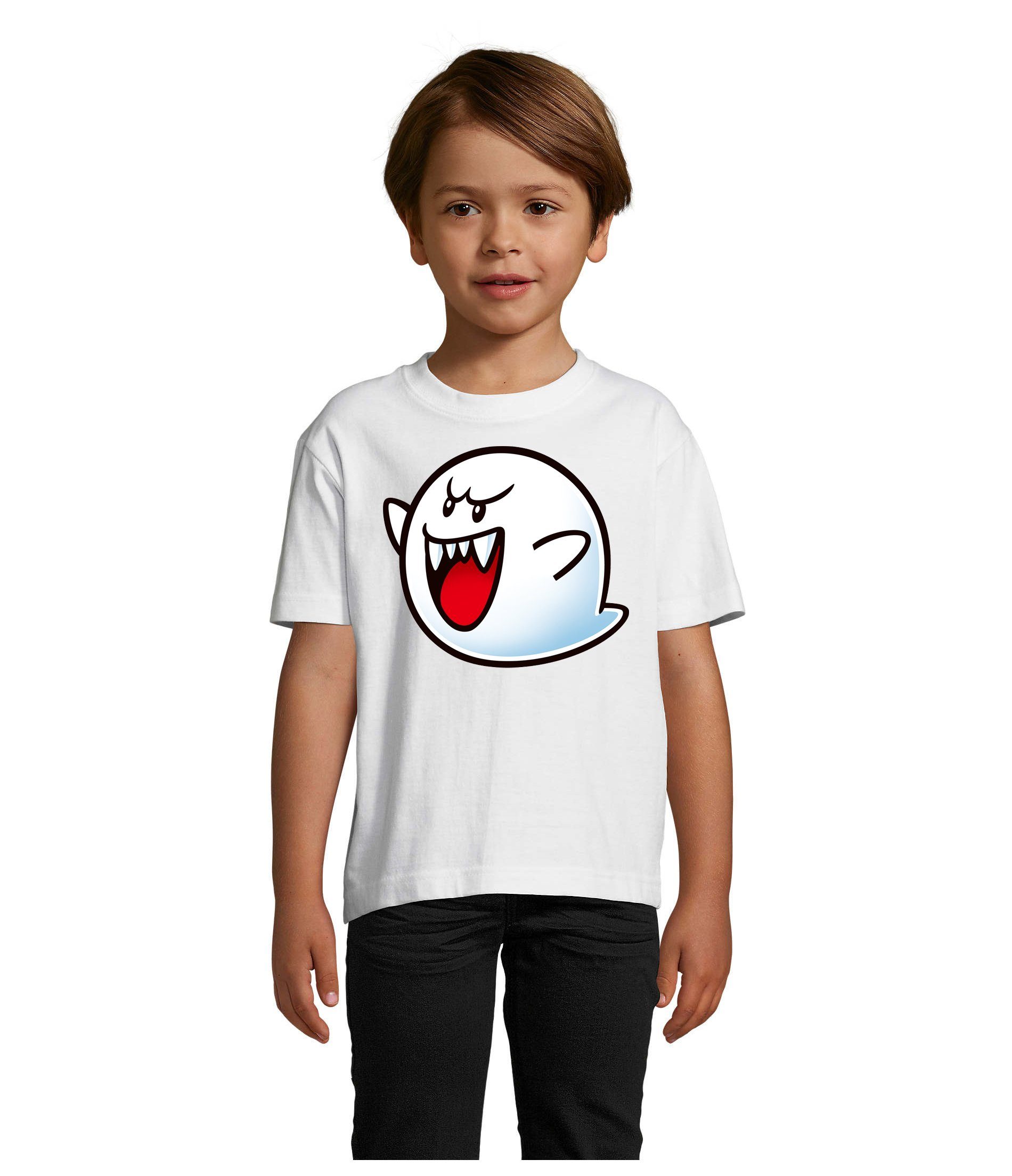 Blondie & Brownie T-Shirt Kinder Super Mario Boo Gespenst Geist Retro Konsole