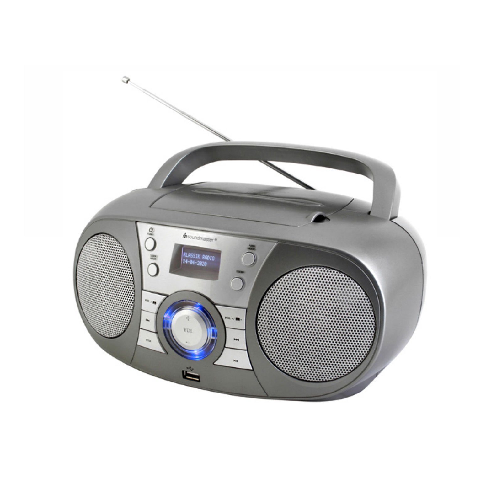 Soundmaster SCD1800TI Kompaktanlage (Wecken, Radiowiedergabe, CD-Wiedergabe,  Wecker, Snooze-Funktion, AUX-Eingang, Bluetooth, USB, DAB+ Radio, CD, CD-R,  CD-RW, CD-MP3)