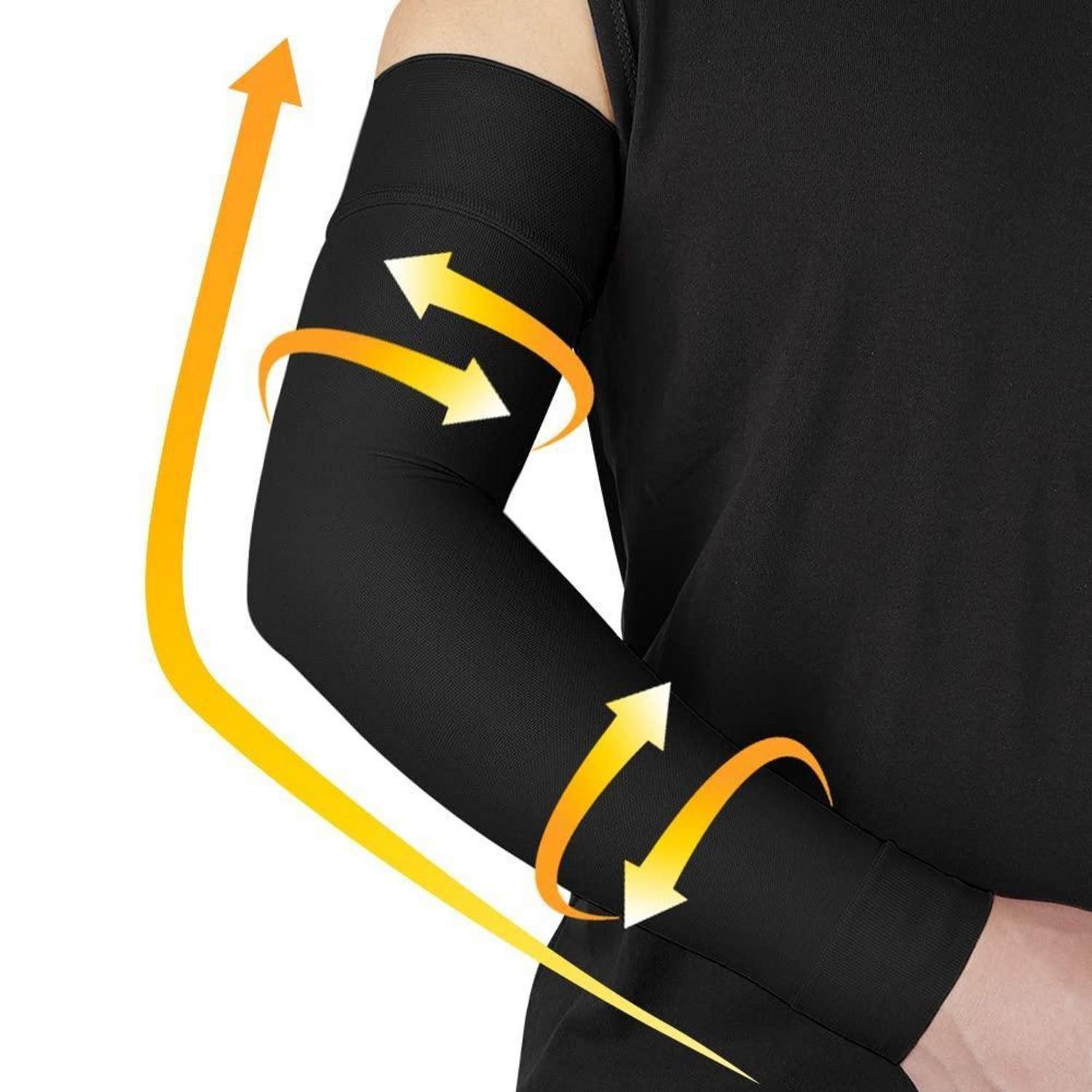 LuxusKollektion Armlinge Arm Compression Sleeve 20-30 mmHg Schwarz XXL