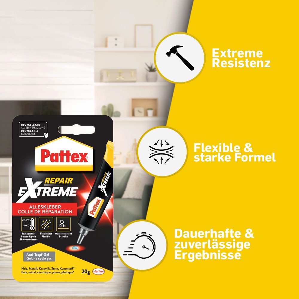 Klebstoff Pattex Repair Extreme Alleskleber-Gel 20 g