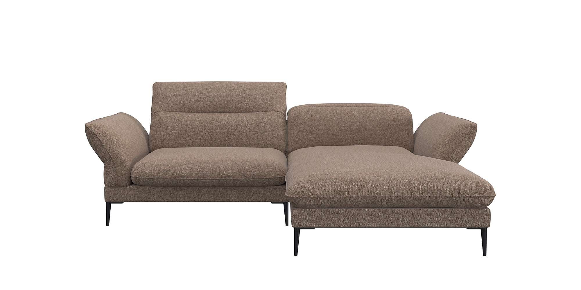 FLEXLUX Ecksofa Salino, Funktionssofa mit Recamiere, Relaxsofa, Ecksofa, Sofa mit Arm- und Kopfteil-Verstellungen, Kaltschaum & Stahl-Wellen